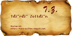 Törő Zoltán névjegykártya