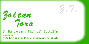 zoltan toro business card